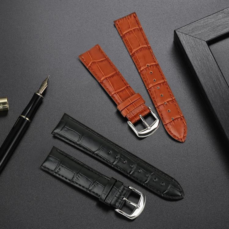 MAIKES New Watch Bracelet Belt Black Watchbands Genuine Leather Strap Watch Band 18mm 20mm 22mm Watch Accessories Wristband