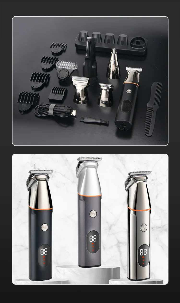 Mijia 5 in 1 Hair Trimmer Machine LCD Display Clippers Barber Professional Hair Cutting Machines Men's Electric Shaver
