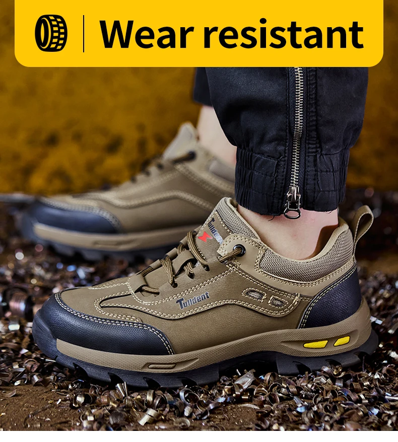 New Men's Safety Shoes, Puncture Resistant Work Shoes, Men's Protective Shoes, Wear-Resistant Work Boots Tactical Boots