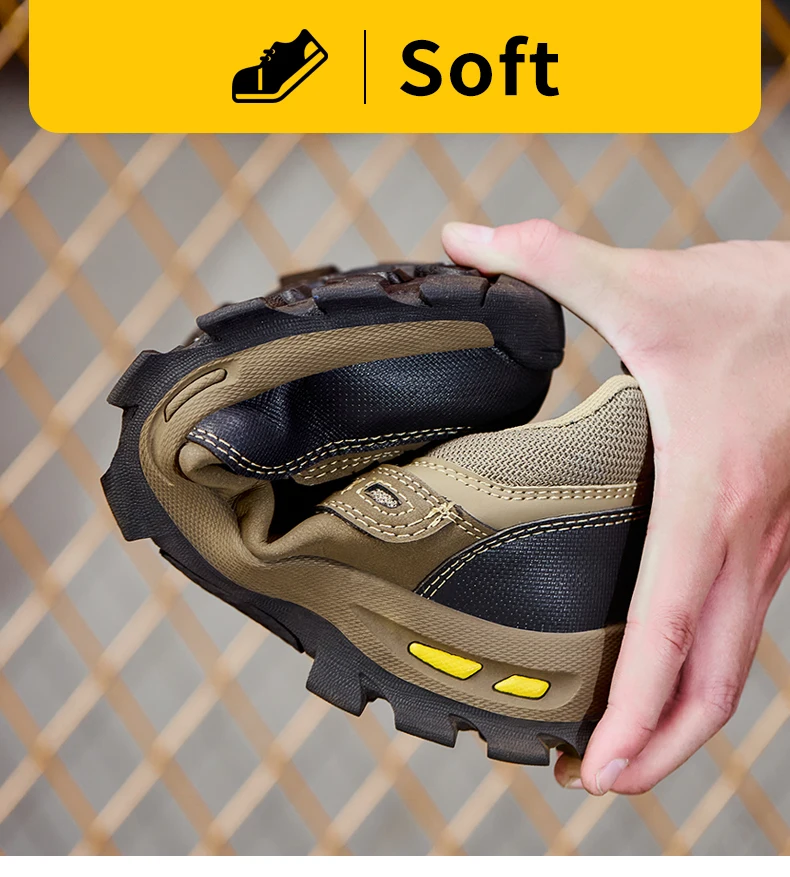 New Men's Safety Shoes, Puncture Resistant Work Shoes, Men's Protective Shoes, Wear-Resistant Work Boots Tactical Boots