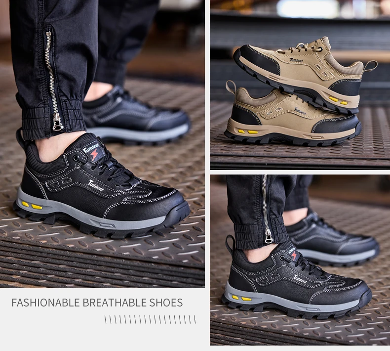New Men's Safety Shoes, Puncture Resistant Work Shoes, Men's Protective Shoes, Wear-Resistant Work Boots Tactical Boots