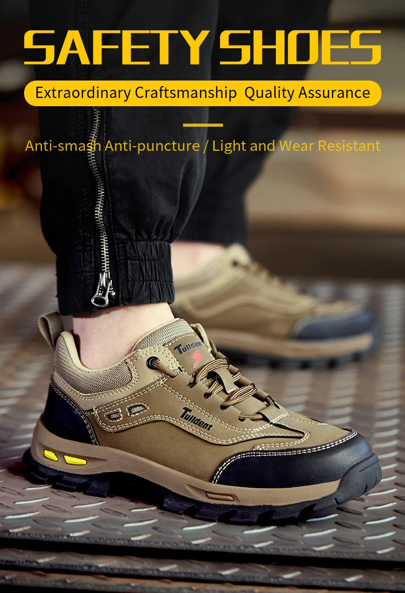 New Men's Safety Shoes, Puncture Resistant Work Shoes, Men's Protective Shoes, Wear-Resistant Work Boots Tactical Boots