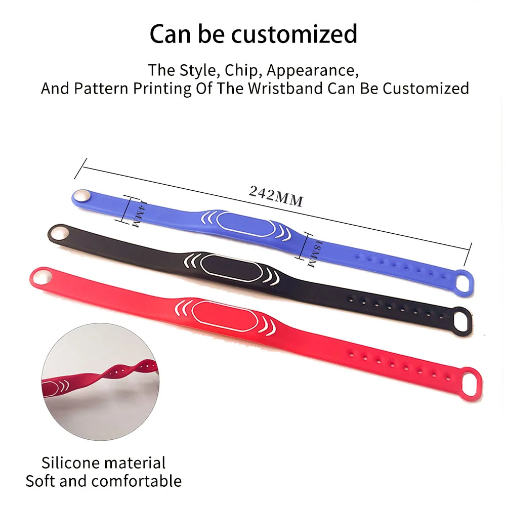 5/10PCS T5577 Rewritable Wristband 125Khz Clone Badge EM4305 Copy Token RFID Changeable Key Bracelet Proximity Card