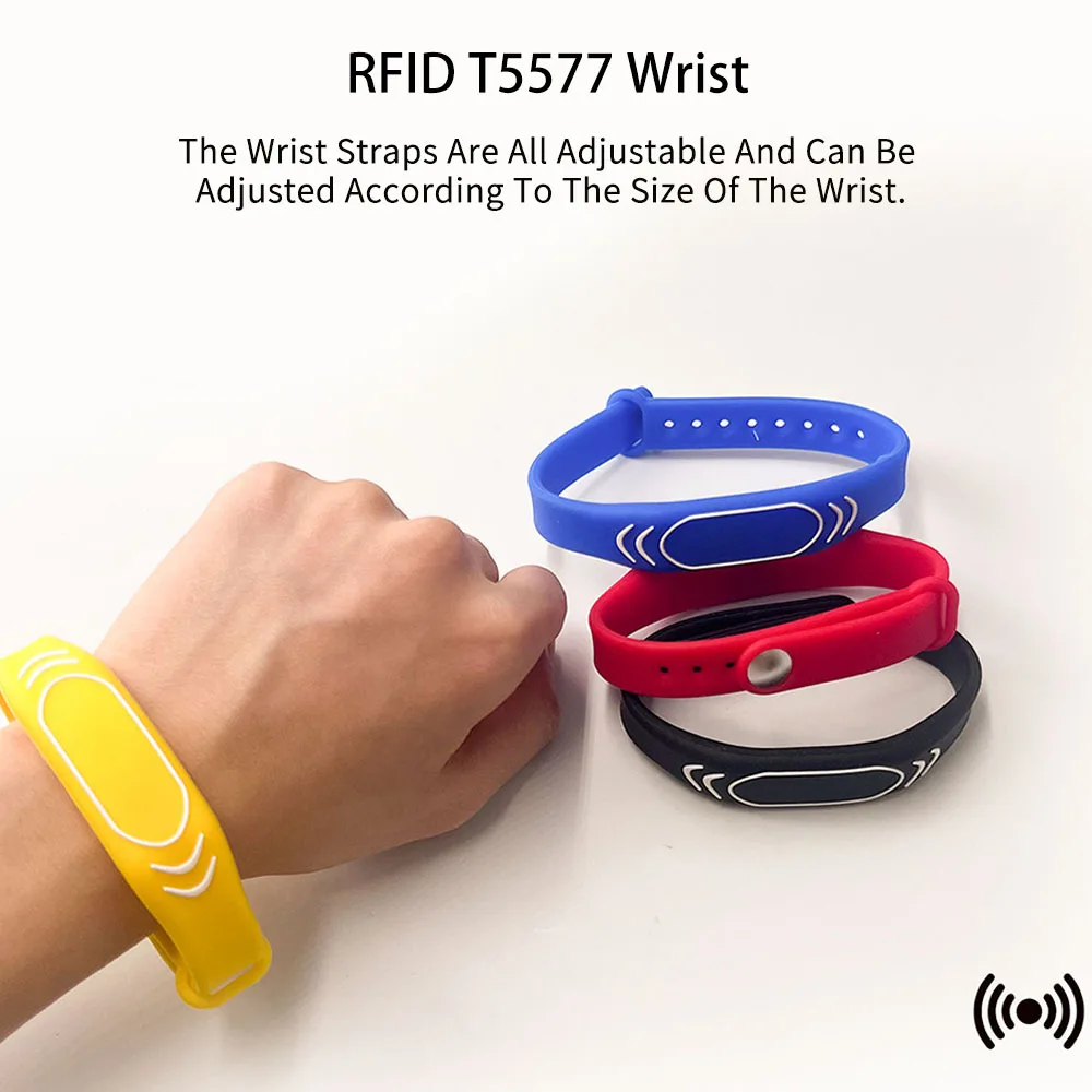5/10PCS T5577 Rewritable Wristband 125Khz Clone Badge EM4305 Copy Token RFID Changeable Key Bracelet Proximity Card