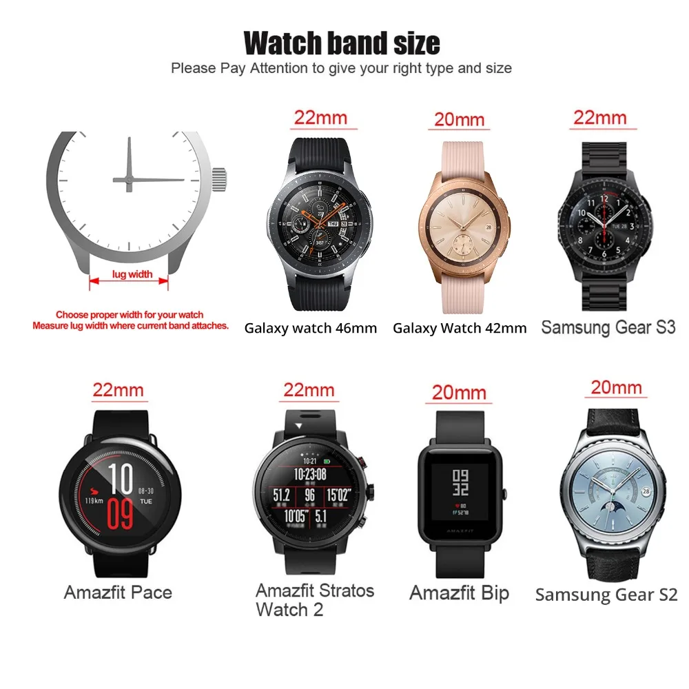20mm 22mm Leather Strap for Samsung Galaxy Watch 7 6 5 4 6Classic Bracelet for Huawei Watch GT5 3 4Pro Band 18mm 24mm Watchband