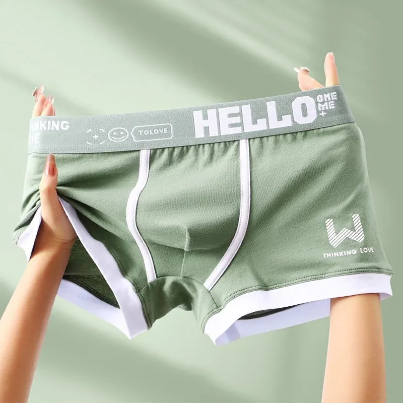 1/4 Pieces Men's Underwear Cotton Boxer Shorts Men's Underwear Boxer Pants Breathable U Convex Men's Underwear Sexy Plus Size