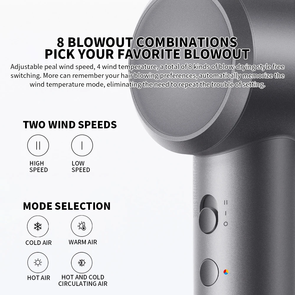 MIJIA High Speed Hair Dryer H501,110000RPM 200‑Million‑Ion Low‑Noise Lightweight Quick Dry Blow Dryer For Home Use -CN-