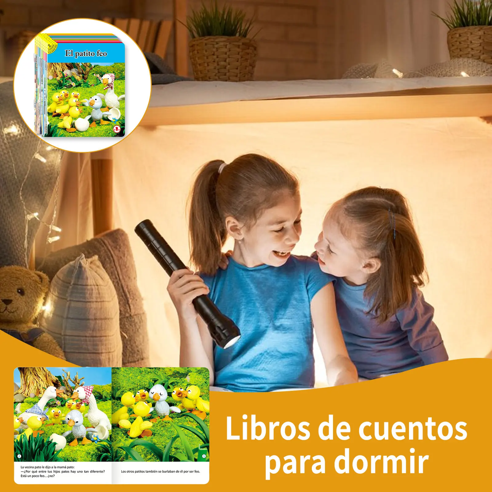10 fairy tale books in Spanish, a set of Libros bedtime stories to read with colorful content for preschool learning