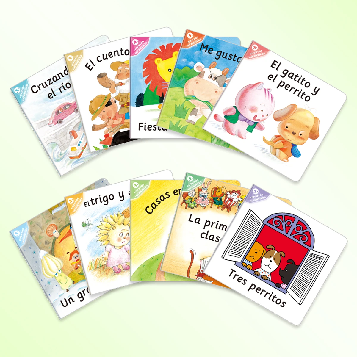 10 fairy tale books in Spanish, a set of Libros bedtime stories to read with colorful content for preschool learning