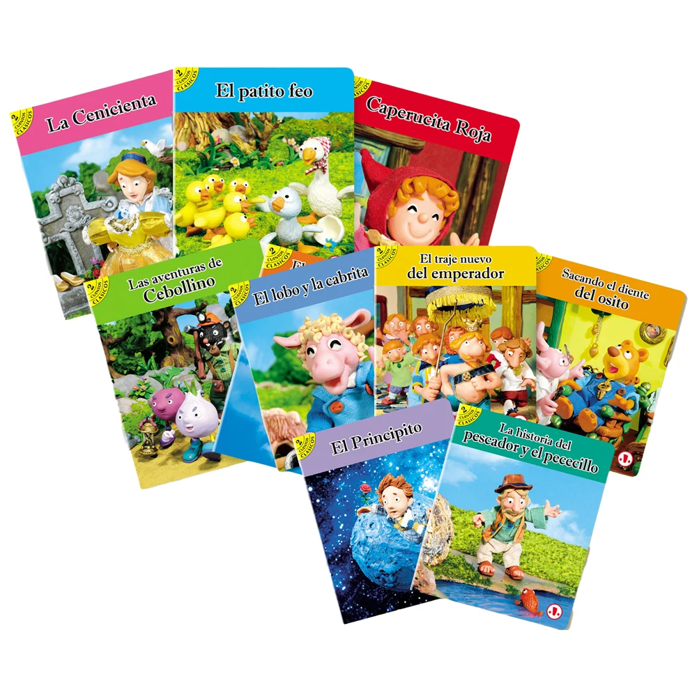 10 fairy tale books in Spanish, a set of Libros bedtime stories to read with colorful content for preschool learning