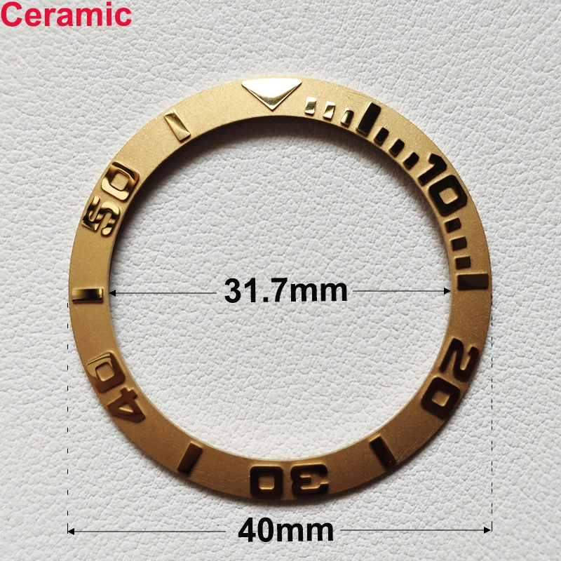 40mm * 31.7mm Ceramic Watch Tilt Bezel Insert Fit 42mm to 44mm Diving GMT Yacht Sea Dweller Watch Cases Watch Ring Accessories