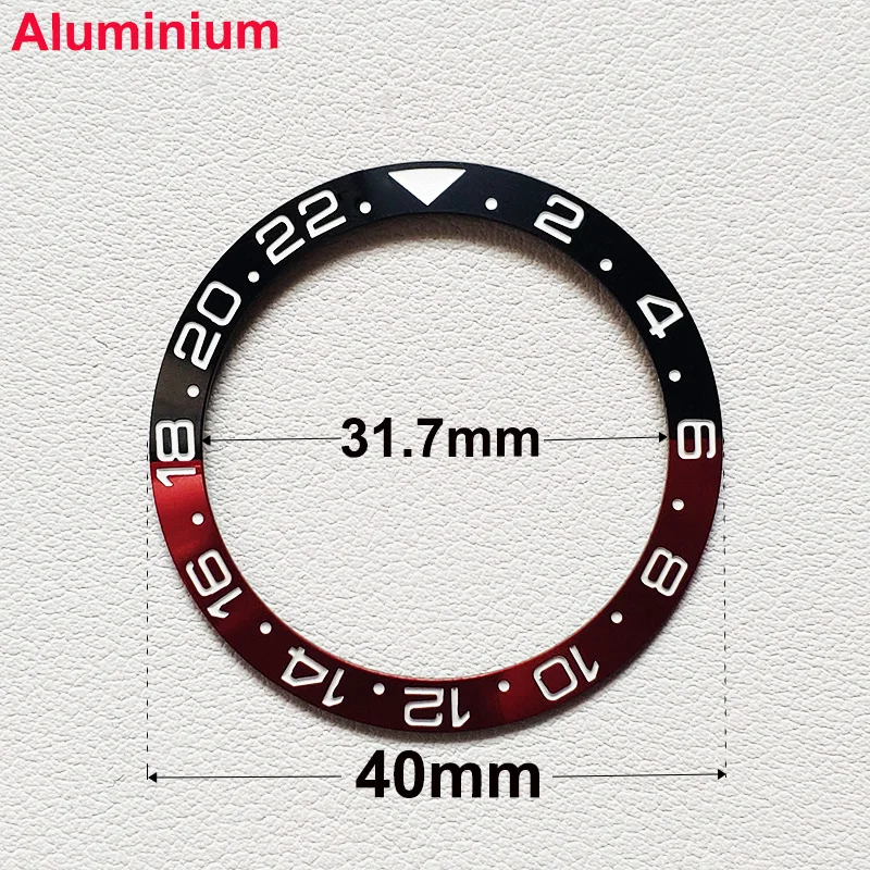40mm * 31.7mm Ceramic Watch Tilt Bezel Insert Fit 42mm to 44mm Diving GMT Yacht Sea Dweller Watch Cases Watch Ring Accessories