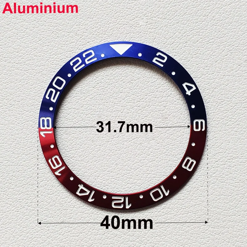 40mm * 31.7mm Ceramic Watch Tilt Bezel Insert Fit 42mm to 44mm Diving GMT Yacht Sea Dweller Watch Cases Watch Ring Accessories
