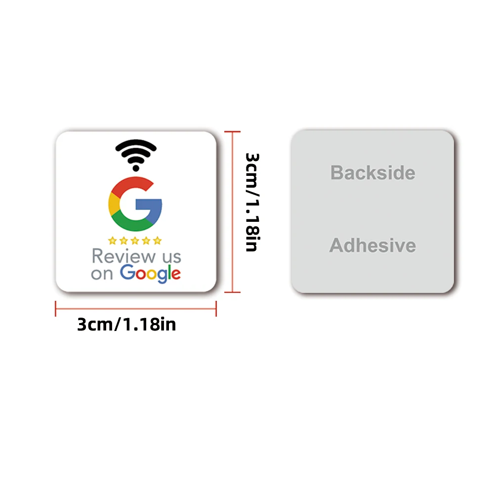NFC Google Review Stickers 504Bytes RFID NFC215 Chip 13.56MHz Programmable Review us on Google Sticker 30mm Waterproof NFC Tags