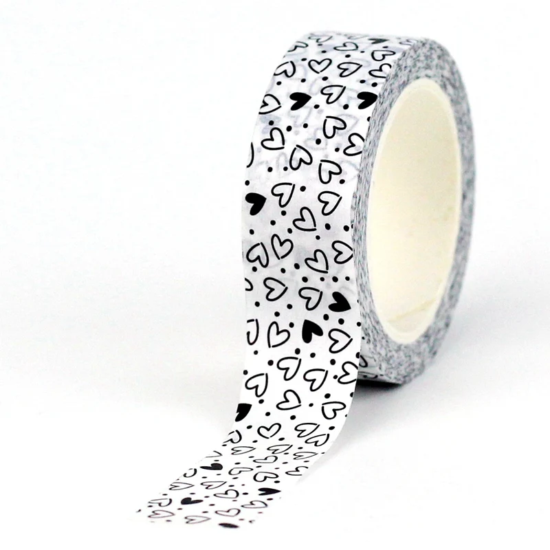 NEW 1PC 10M Decorative Black and White Japanese Washi Tape Set DIY Journaling Adhesive Moon Masking Tape Cute Stationery