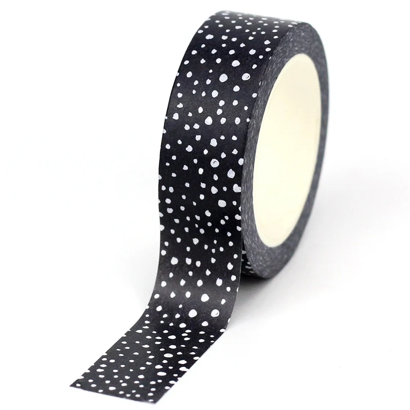 NEW 1PC 10M Decorative Black and White Japanese Washi Tape Set DIY Journaling Adhesive Moon Masking Tape Cute Stationery