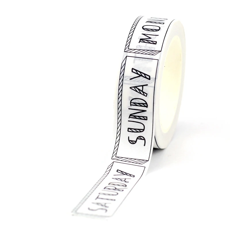 NEW 1PC 10M Decorative Black and White Japanese Washi Tape Set DIY Journaling Adhesive Moon Masking Tape Cute Stationery