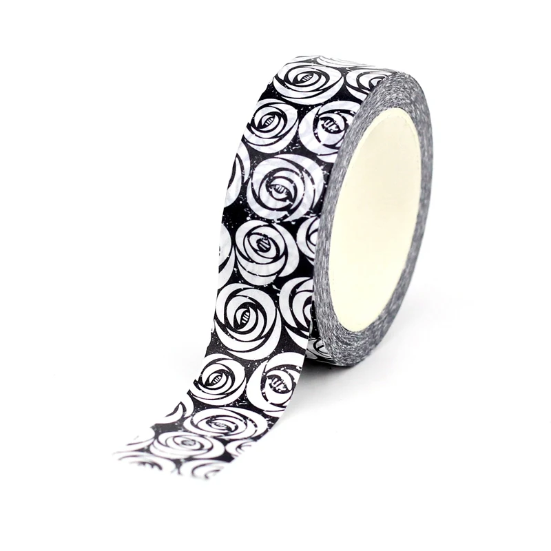 NEW 1PC 10M Decorative Black and White Japanese Washi Tape Set DIY Journaling Adhesive Moon Masking Tape Cute Stationery