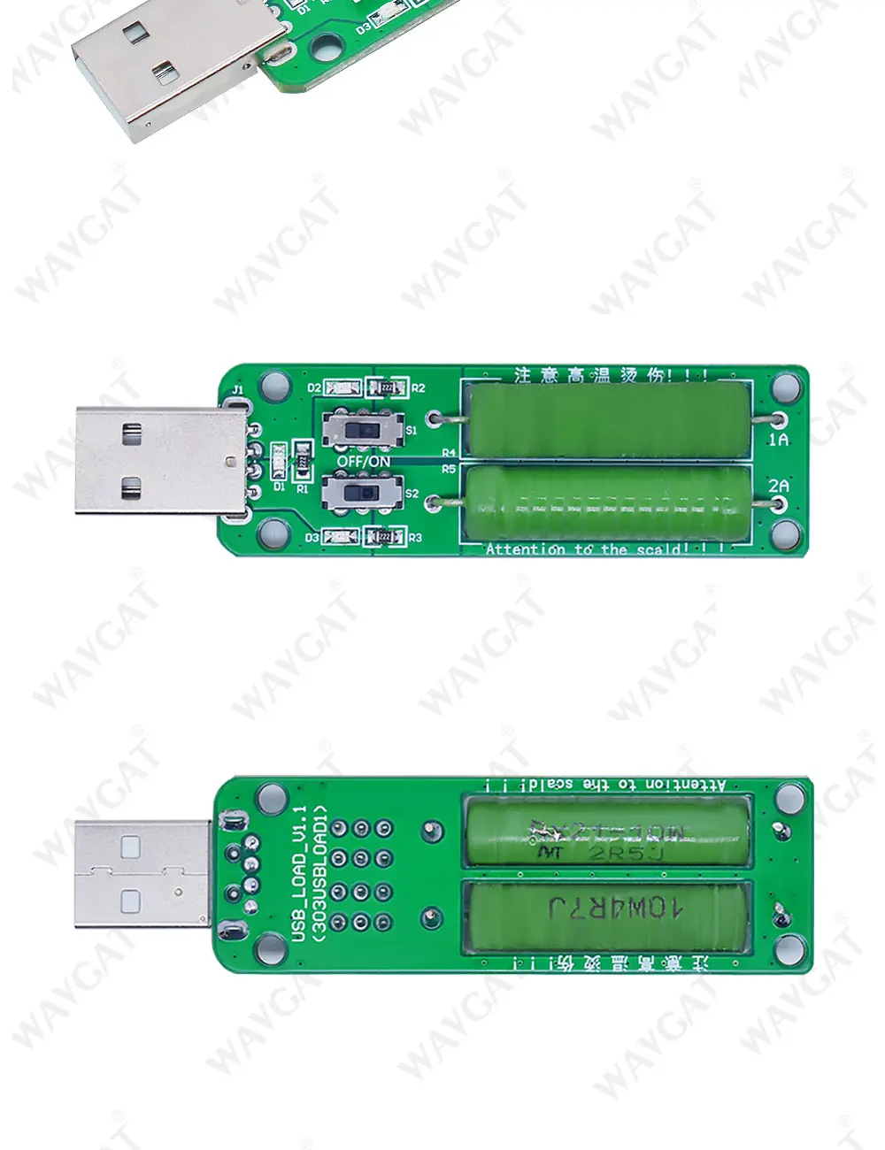 LIZAO USB Resistor Electronic Load Switch Adjustable 3 Current 5V Resistance Tester
