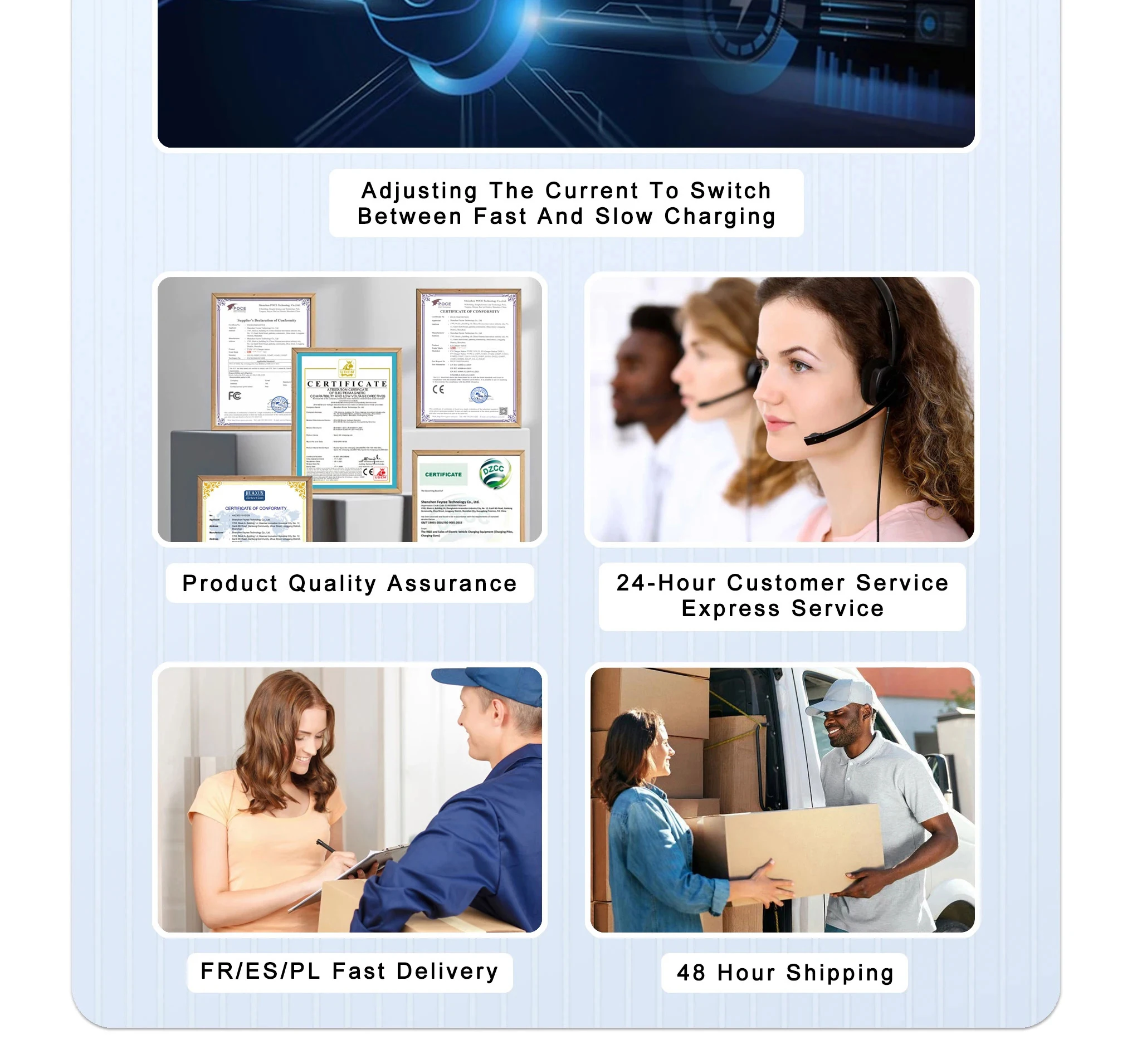 Feyree 11KW 16A EV Portable Charger Type2 EVSE Charging Box Electric Car Charger CEE Plug IEC62196-2 Electric Vehicle Charger