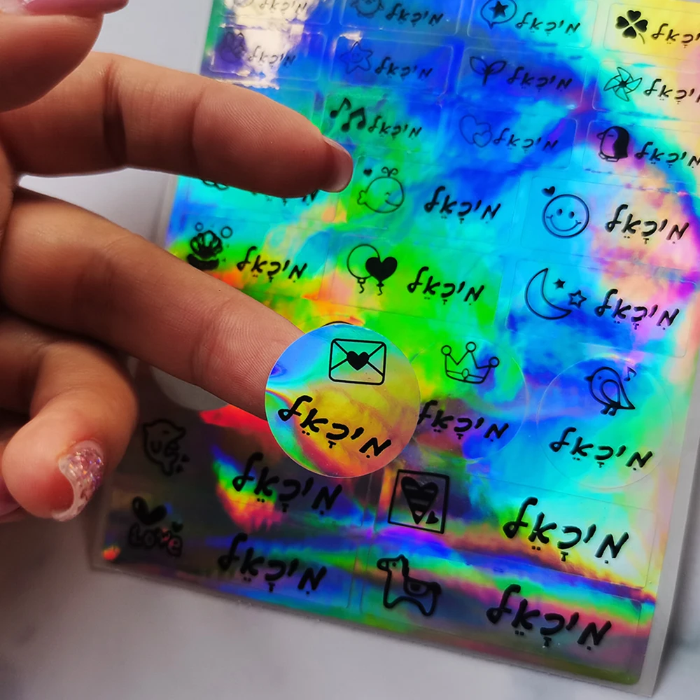 120pcs 30x13mm Hebrew Names Stickers Children Labels Water Proof Decals Multi Color Labels Tags Gold Laser Paper Any Language