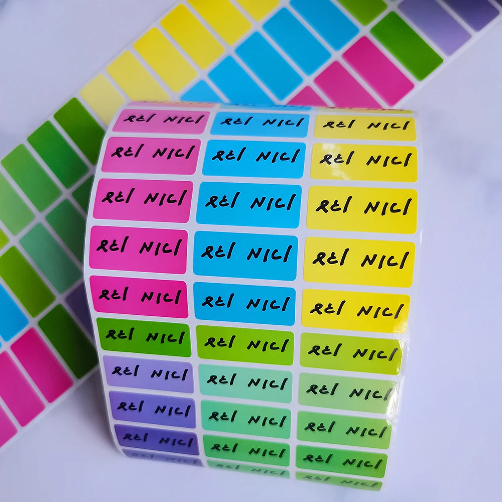 120pcs 30x13mm Hebrew Names Stickers Children Labels Water Proof Decals Multi Color Labels Tags Gold Laser Paper Any Language