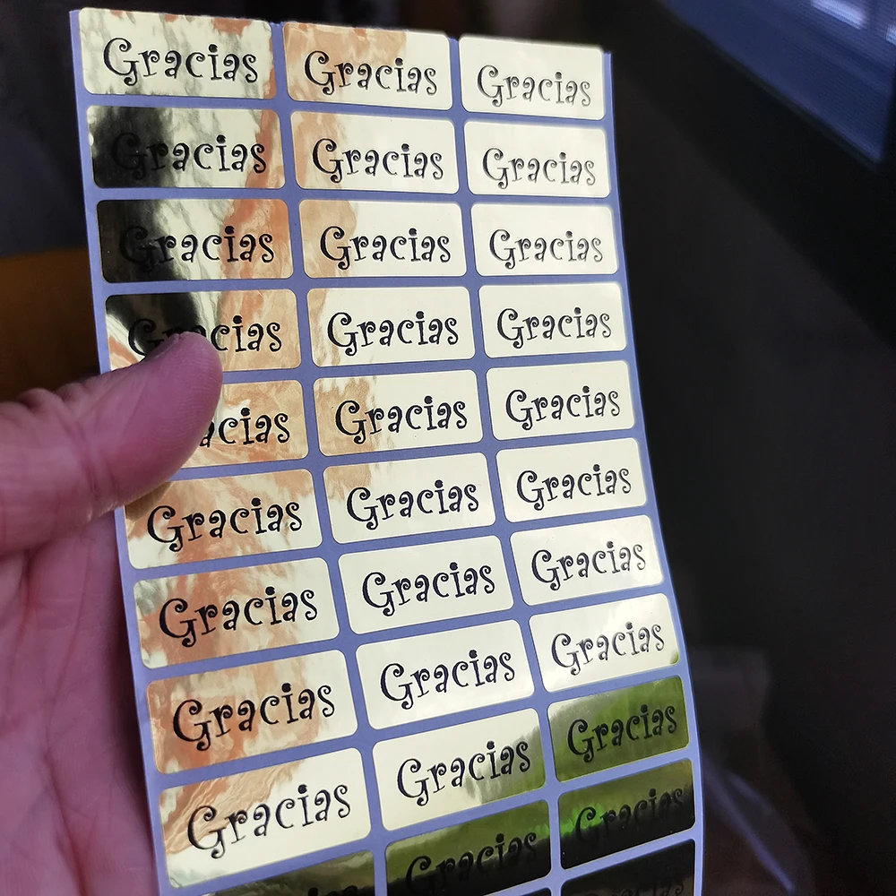120pcs 30x13mm Hebrew Names Stickers Children Labels Water Proof Decals Multi Color Labels Tags Gold Laser Paper Any Language