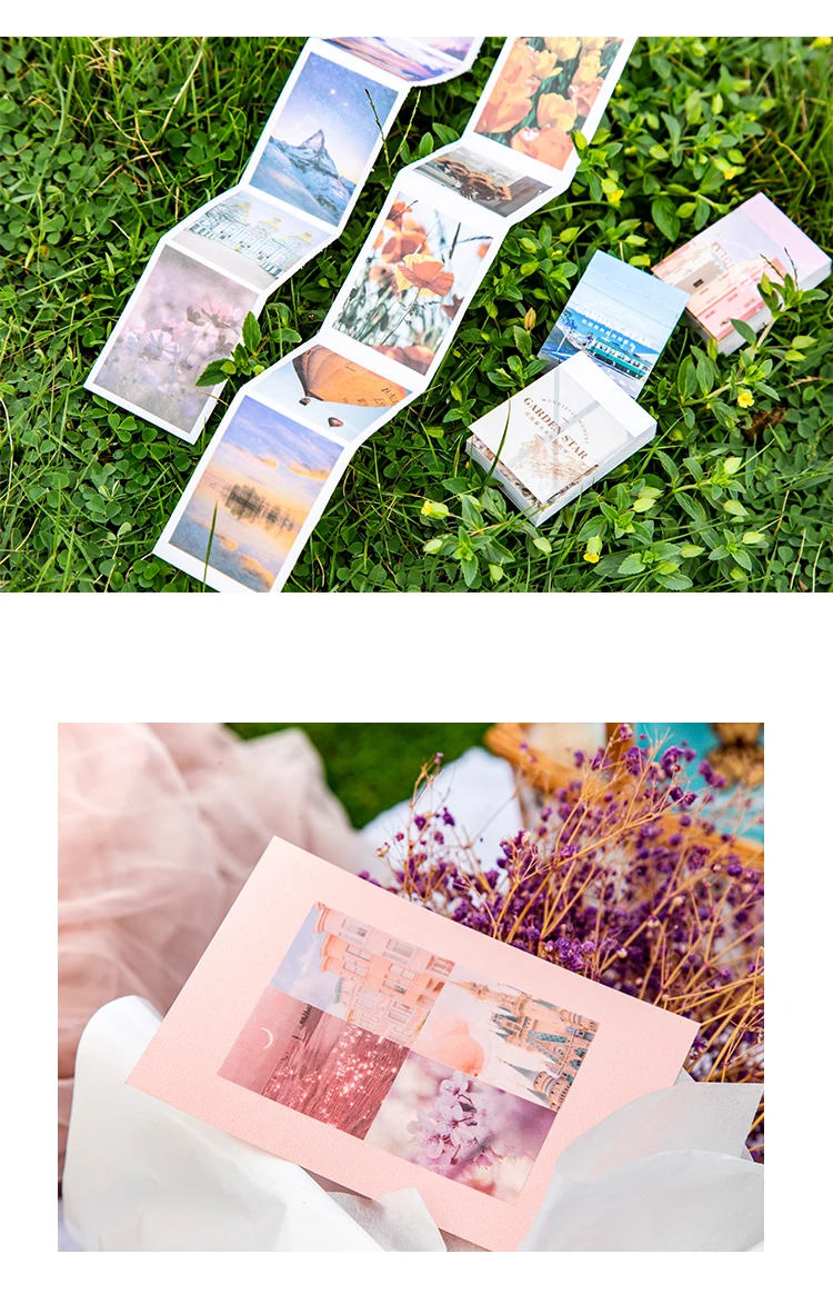 50pcs Life Scenery Sticky Book Style Deco Stationery Scrapbooking Decorative background Stickers Sticky Art Aesthetics Stickers