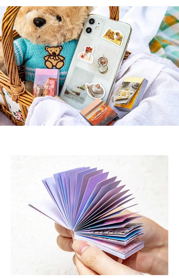 50pcs Life Scenery Sticky Book Style Deco Stationery Scrapbooking Decorative background Stickers Sticky Art Aesthetics Stickers