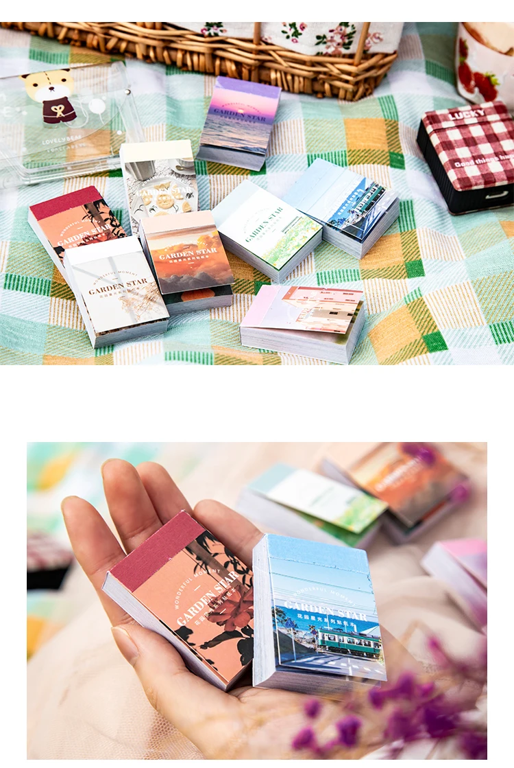 50pcs Life Scenery Sticky Book Style Deco Stationery Scrapbooking Decorative background Stickers Sticky Art Aesthetics Stickers
