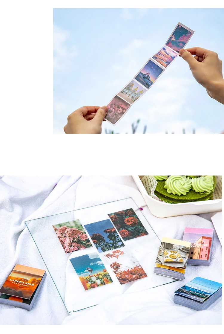 50pcs Life Scenery Sticky Book Style Deco Stationery Scrapbooking Decorative background Stickers Sticky Art Aesthetics Stickers