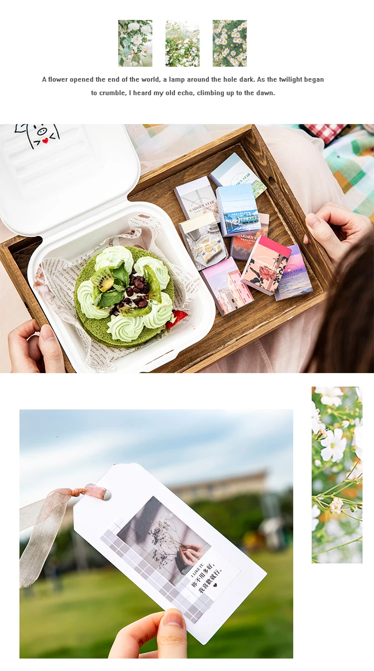 50pcs Life Scenery Sticky Book Style Deco Stationery Scrapbooking Decorative background Stickers Sticky Art Aesthetics Stickers