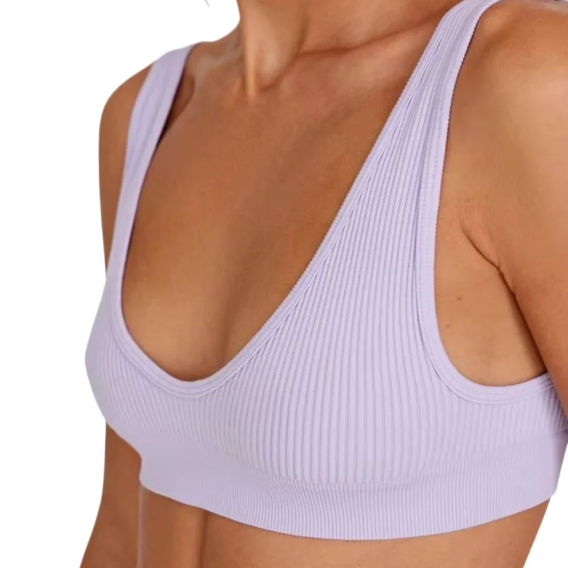 Ribbed Seamless U-Back Bralette Women's Tube Top Bra Wire Free Plunge Underwear Sexy Lingerie Small Cup Intimates M-XL