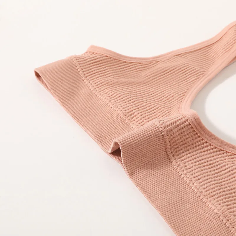 Ribbed Seamless U-Back Bralette Women's Tube Top Bra Wire Free Plunge Underwear Sexy Lingerie Small Cup Intimates M-XL