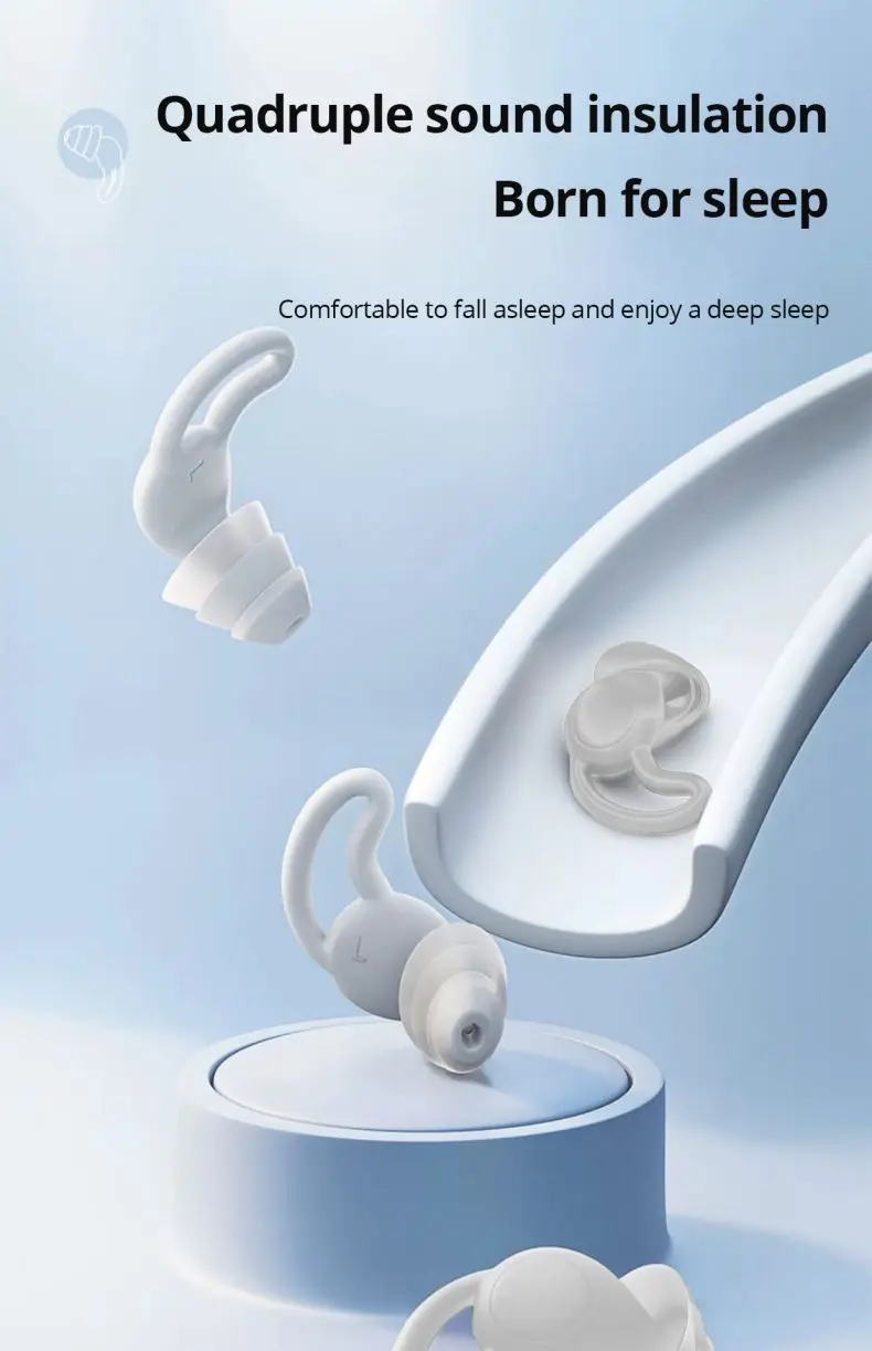 Soundproof Earplugs Three Layer White Silicone Earplugs Waterproof Swimming Earplugs Sleep Noise Reduction