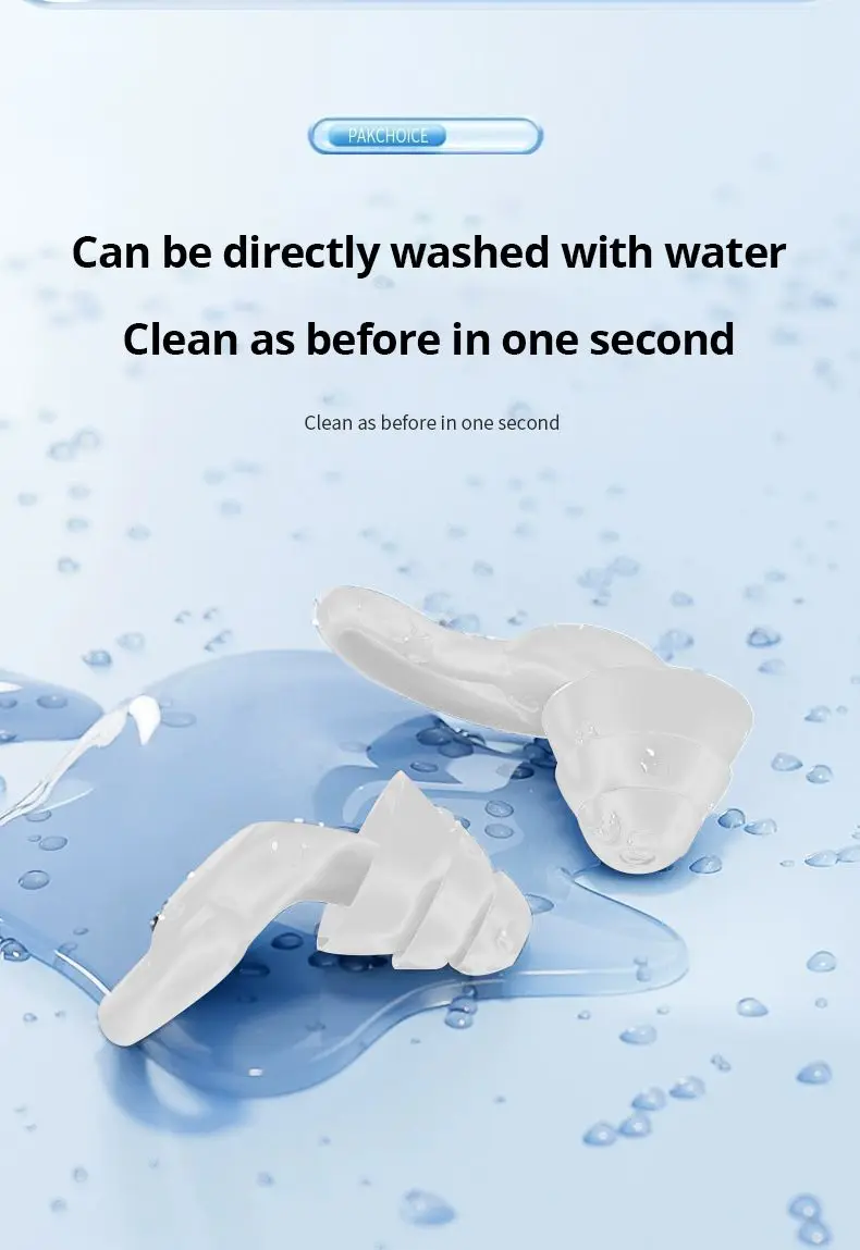 Soundproof Earplugs Three Layer White Silicone Earplugs Waterproof Swimming Earplugs Sleep Noise Reduction