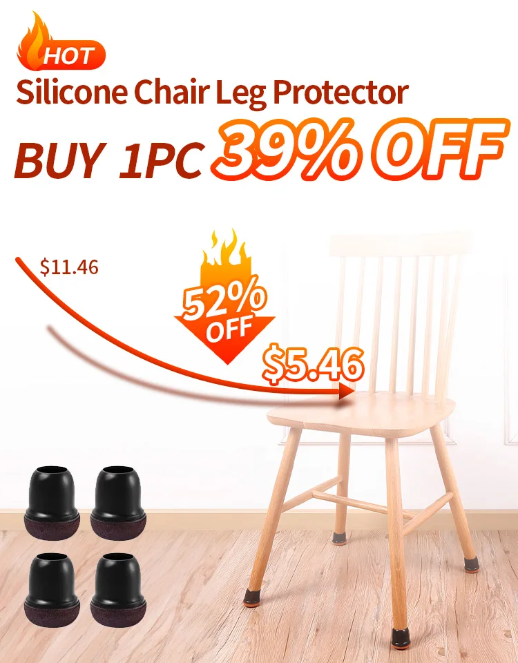 Chair Leg Caps Rubber Feet Protector Stool Table Furniture Leg Cover Non Slip Felt Bottom Pads Round Square Floor Protectors