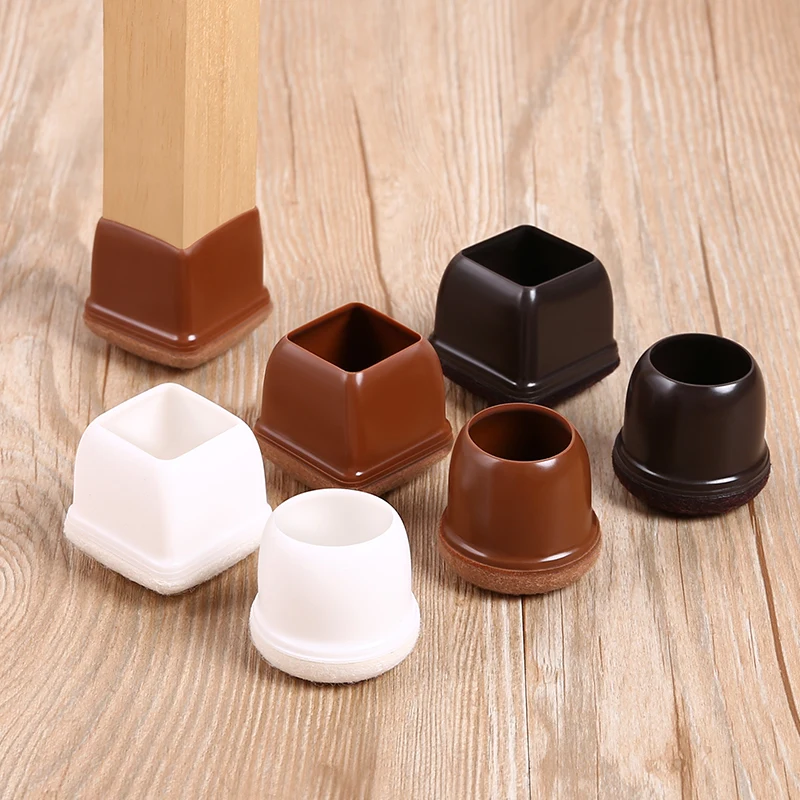 Chair Leg Caps Rubber Feet Protector Stool Table Furniture Leg Cover Non Slip Felt Bottom Pads Round Square Floor Protectors