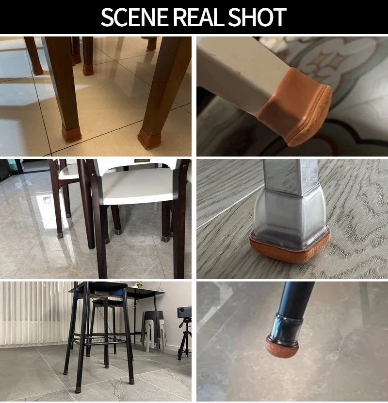 Chair Leg Caps Rubber Feet Protector Stool Table Furniture Leg Cover Non Slip Felt Bottom Pads Round Square Floor Protectors