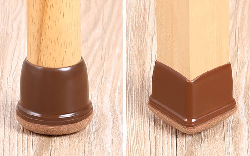 Chair Leg Caps Rubber Feet Protector Stool Table Furniture Leg Cover Non Slip Felt Bottom Pads Round Square Floor Protectors