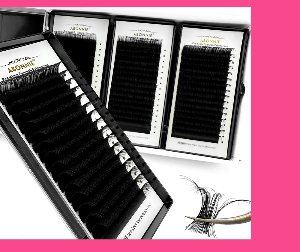 Abonnie Classic Eyelashes Extension Fluffy Individual Lashes Extensions Supplies Dark Black Cilia All Size False Eyelash