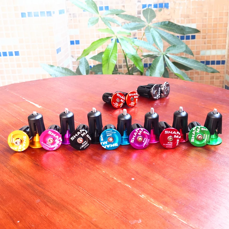 New 9 Colors Are Available Cycling Handlebar Cap Bicycle Grips Aluminum Alloy Bike Handle Bar End Plugs Bicycle Parts