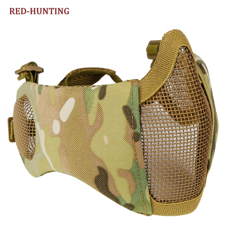 Outdoor Sport Tactical Mask Protective Strike Metal Mesh Airsoft Paintball Metal Mask Half Face Tactical CS Mask