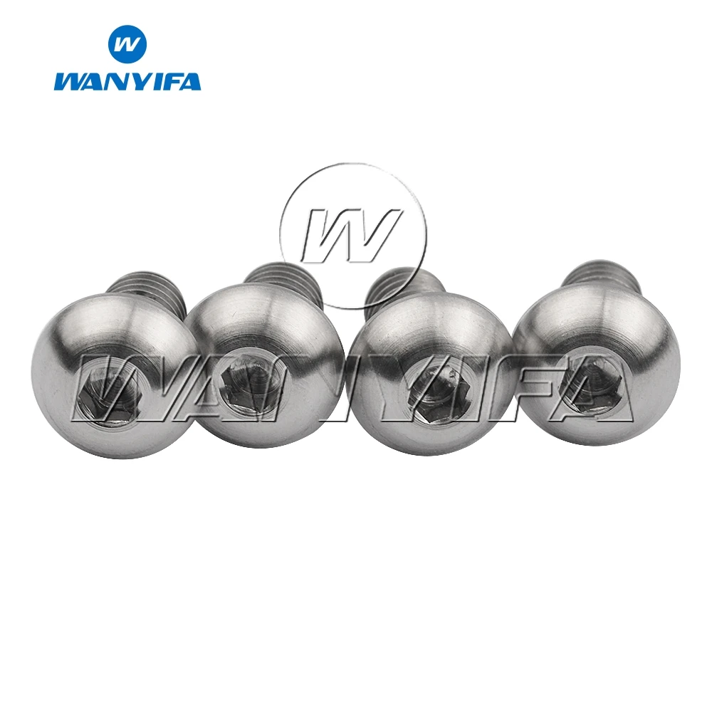 Wanyifa Titanium Bolts M5x8 M5x10 M5x12 M5x15mm Round Head Inner Hexagon Screw for Bicycle Bottle Cage