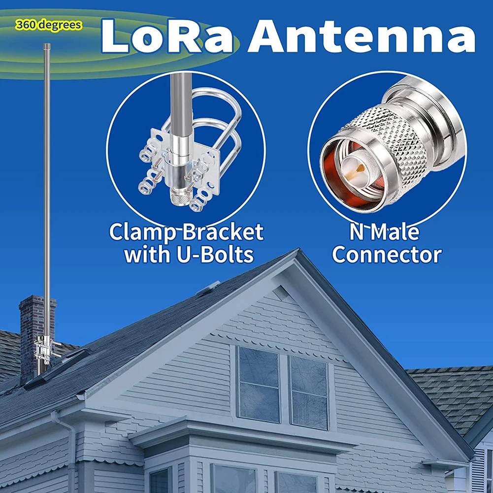 868MHz Fiberglass Antenna Outdoor OMNI Antenna 868 MHz Helium Bobcat Miner Hotspot Antennas for Meshtastic Lorawan Long Range N