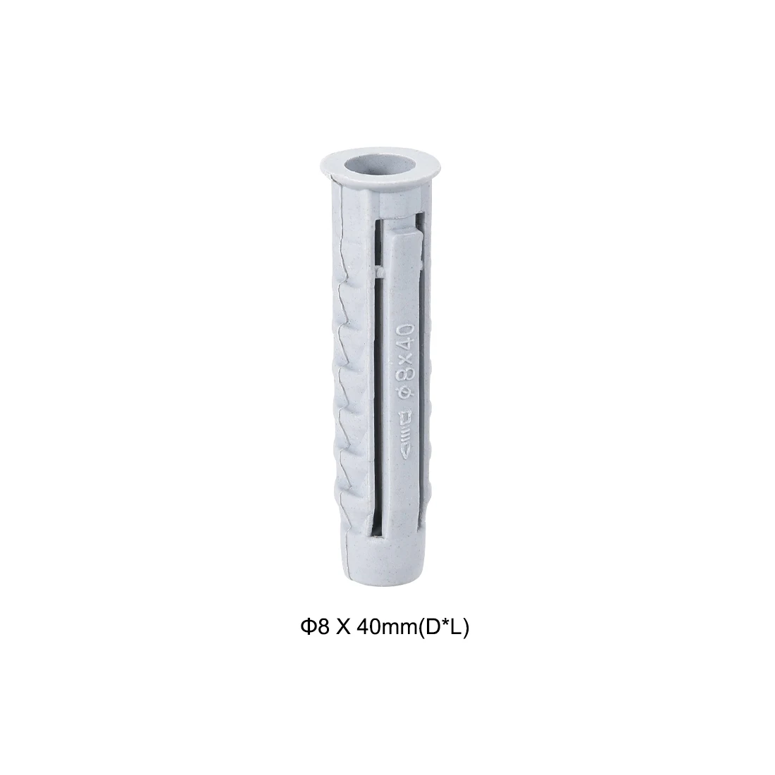 uxcell 50pcs 8mmX40mm Plastic Expansion Pipe Column Concrete Anchor Wall Plug Gray for Home Garden DIY Application
