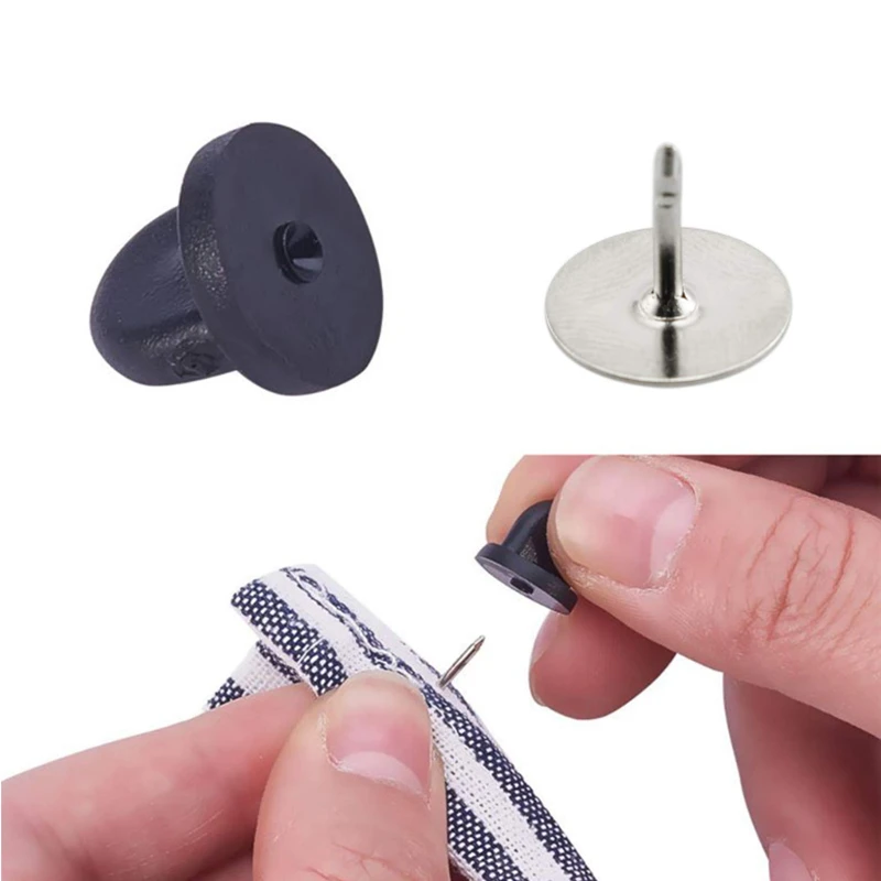 50pcs Rubber Brooch Bukle Button Clasp Pin Backs Clutch Care Cap Nail Tie Back Stoppers Squeeze Badge Holder Jewelry Accessories