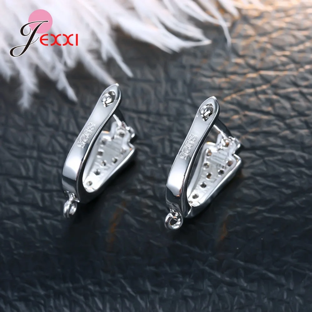 Korean Style Various Models Crystal Earring Findings Genuine 925 Sterling Silver Earring Findings Jewelry Accessories For DIY