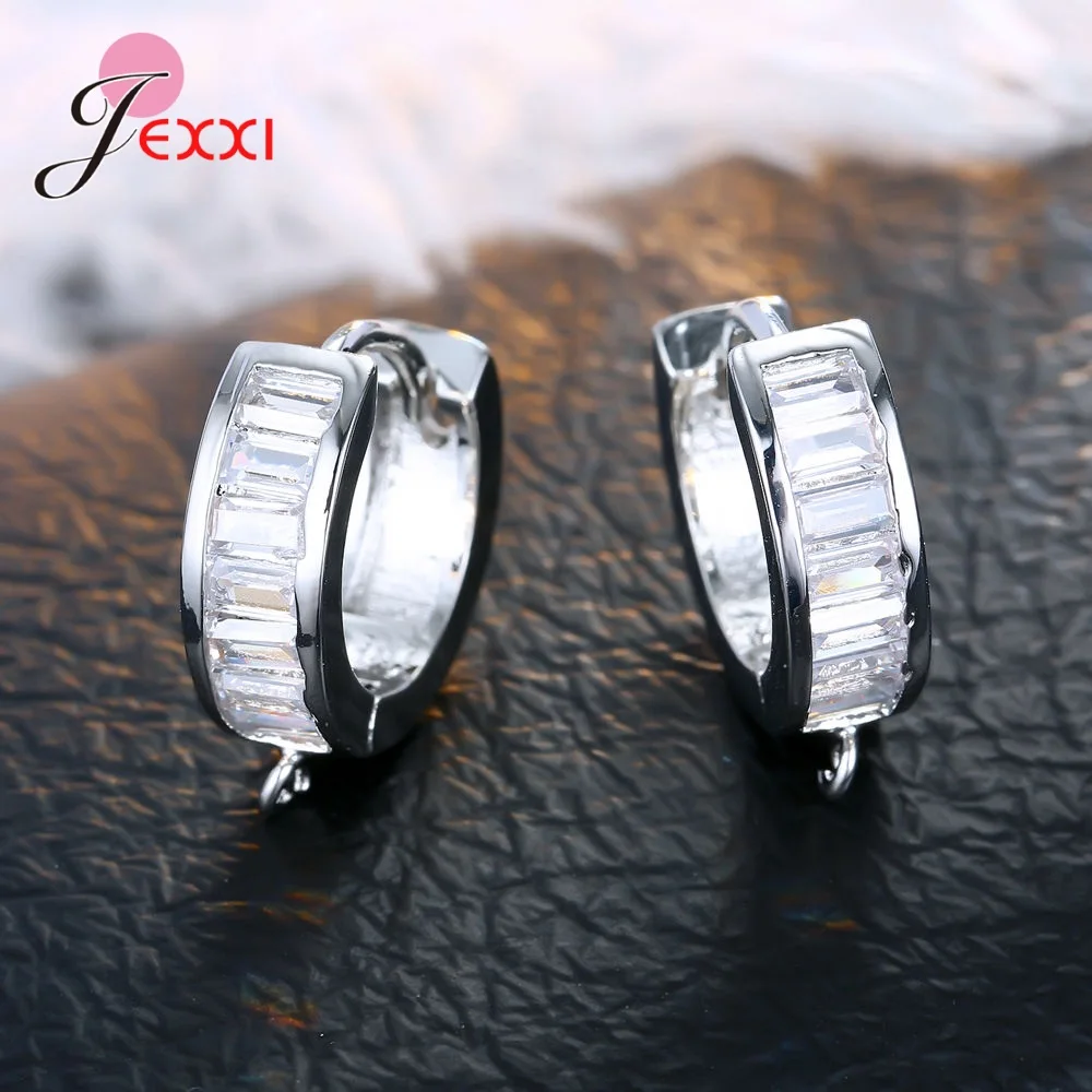Korean Style Various Models Crystal Earring Findings Genuine 925 Sterling Silver Earring Findings Jewelry Accessories For DIY