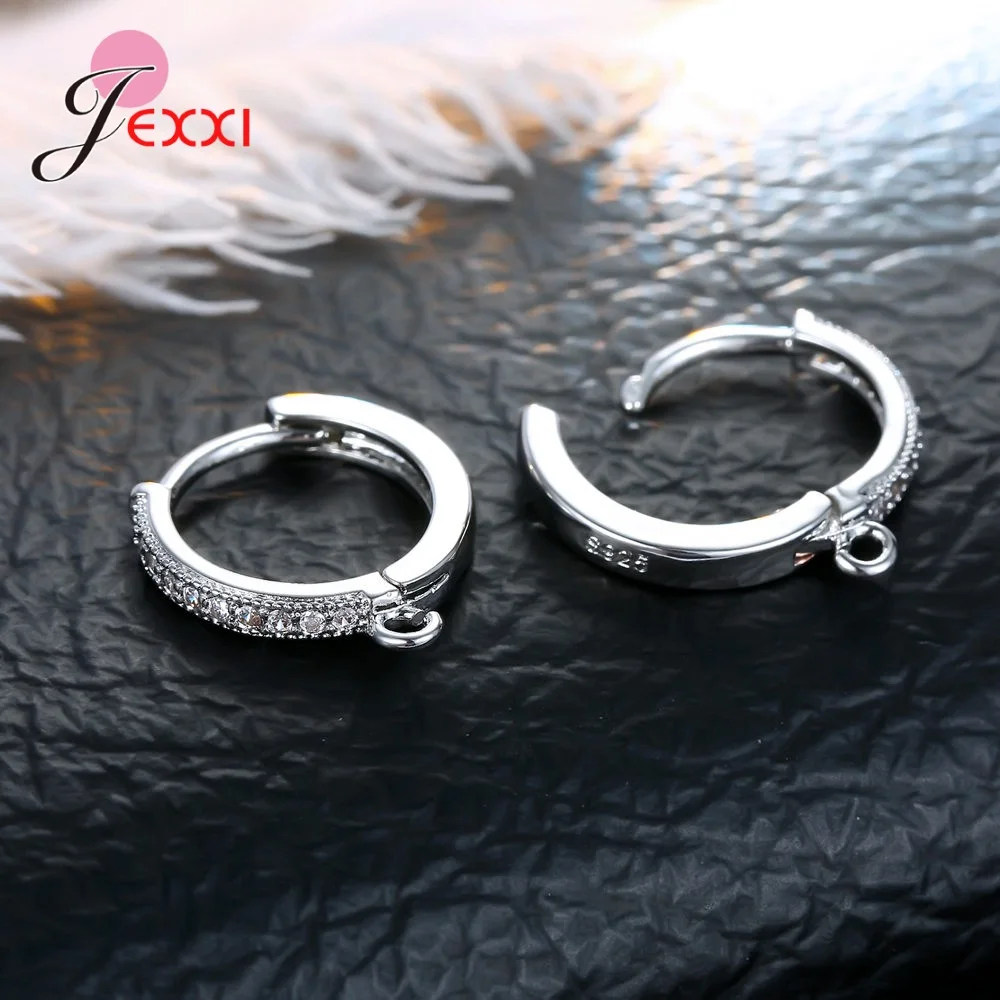 Korean Style Various Models Crystal Earring Findings Genuine 925 Sterling Silver Earring Findings Jewelry Accessories For DIY